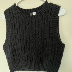H&M Black Knit Sweater Vest